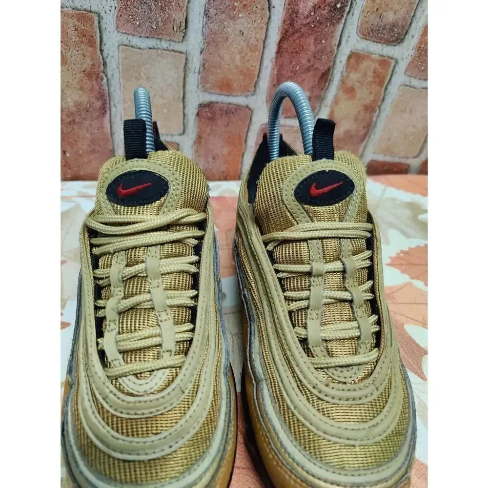 Nike Air Vapormax 97 GS Metallic Gold Size 4Y Women's Running Shoes Size 5.5
